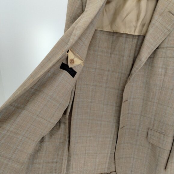 Ermenegildo Zegna Cloth High Performance Blazer Size 40R Brown Checks Old Money - Picture 7 of 14